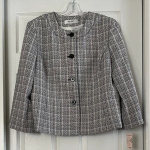 NEW Black & White Plaid Jacket, Size14